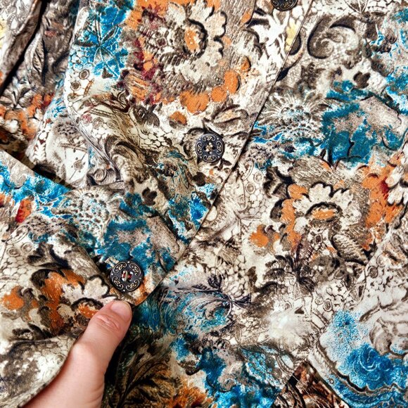 Chicos Womens Floral Button-Up Jacket Size 3 Multicolor Paisley Design Long Slee - Picture 5 of 9